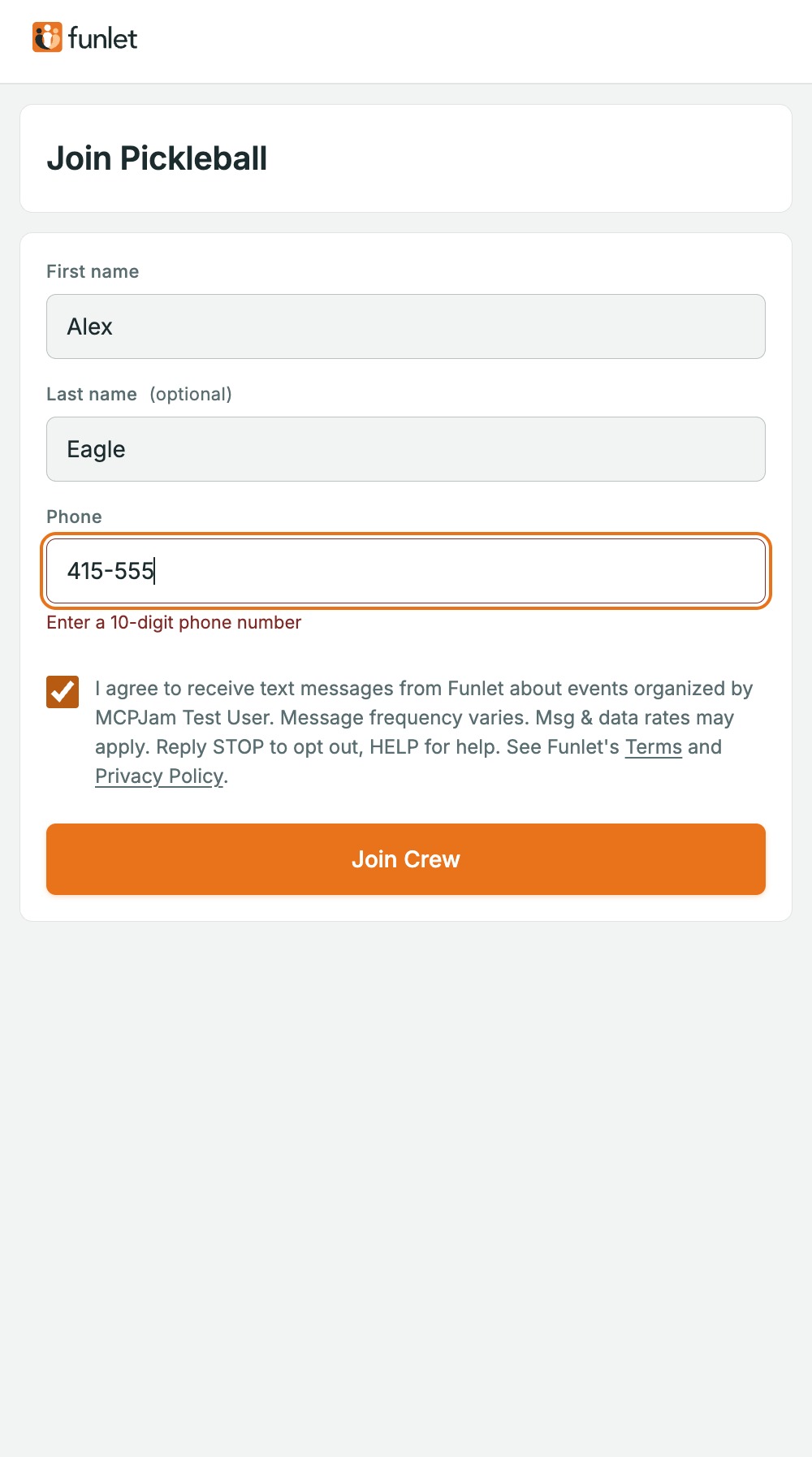 Bad phone — built page